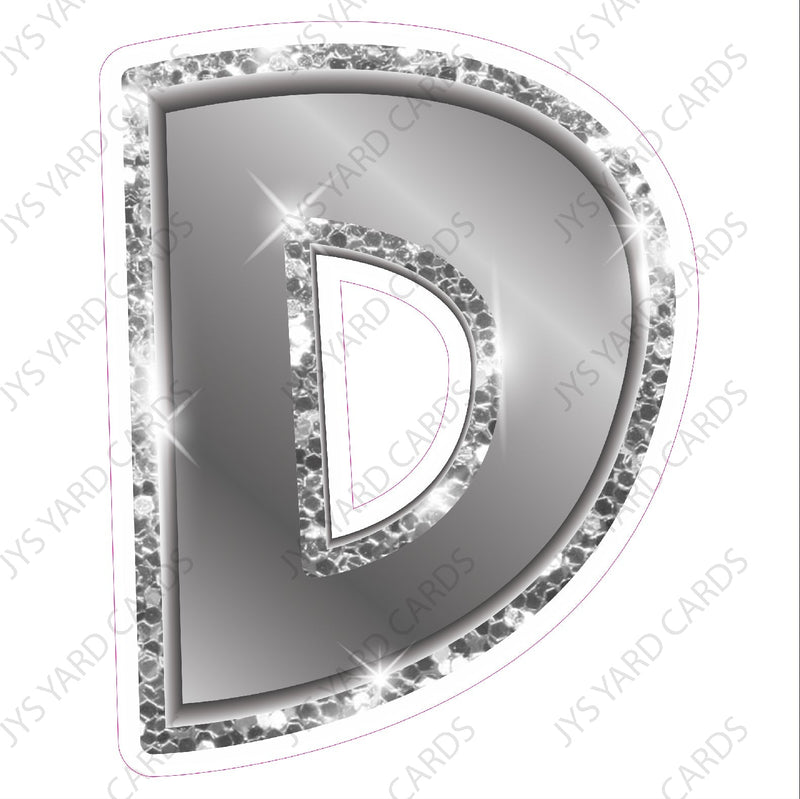 Single Letters: 23” Bouncy Metallic Silver - Yard Card Signs by JYS International