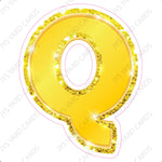 Single Letters: 12” Bouncy Metallic Yellow - Yard Card Signs by JYS International