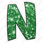 Single Letters: 18” Bouncy Glitter Green - Yard Card Signs by JYS International