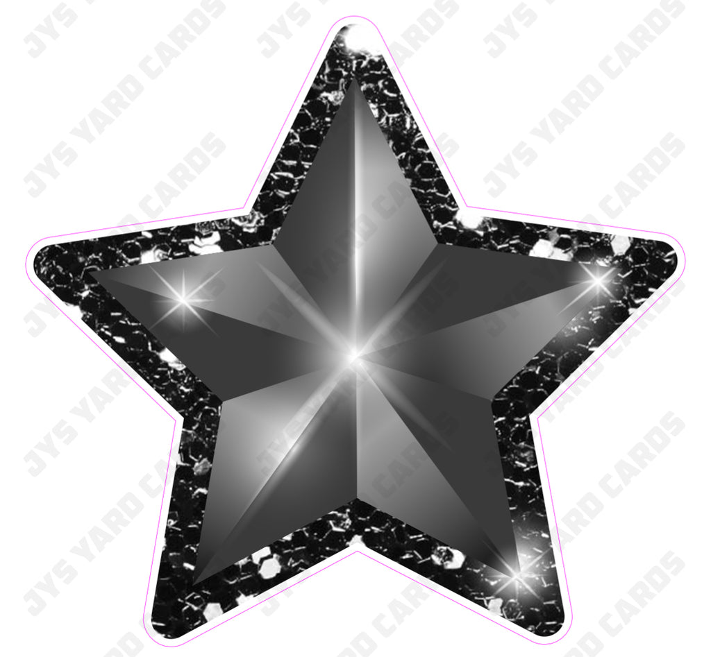 CELEBRATION STAR: BLACK - Yard Card Signs by JYS International