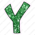 Single Letters: 12” Bouncy Glitter Green - Yard Card Signs by JYS International