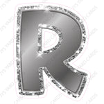 Single Letters: 12” Bouncy Metallic Silver - Yard Card Signs by JYS International