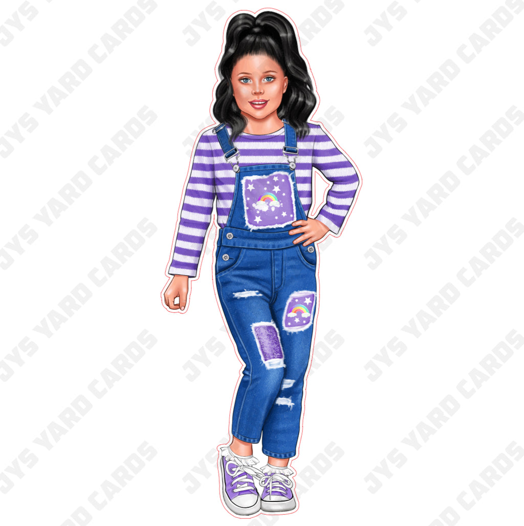 LIGHT CHILD: PURPLE OVERALLS - Yard Card Signs by JYS International