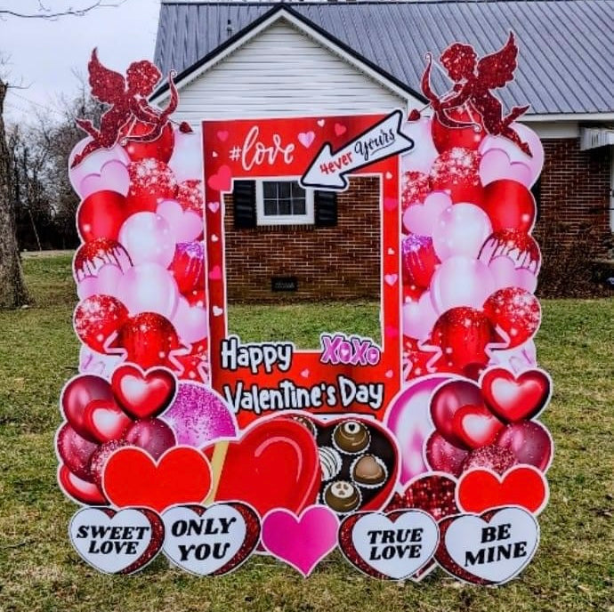 HAPPY VALENTINE'S DAY RED PHOTO OP SET - Yard Card Signs by JYS International