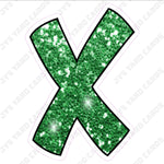 Single Letters: 23” Bouncy Glitter Green - Yard Card Signs by JYS International