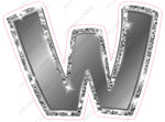 Single Letters: 18” Bouncy Metallic Silver - Yard Card Signs by JYS International