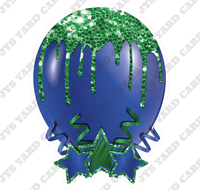 INDIVIDUAL BALLOON: DARK BLUE AND GREEN - Yard Card Signs by JYS International