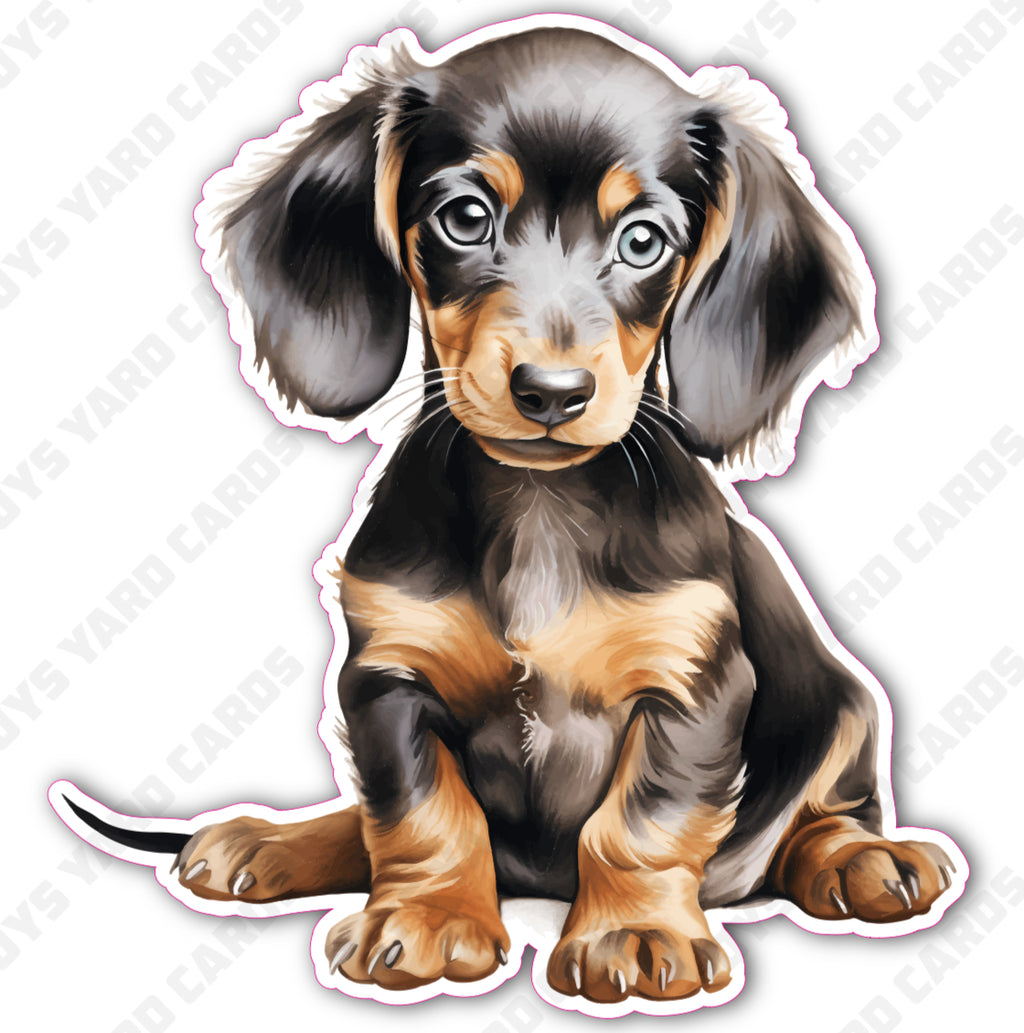 CUTE PUPPY: DACHSHUND￼ - Yard Card Signs by JYS International