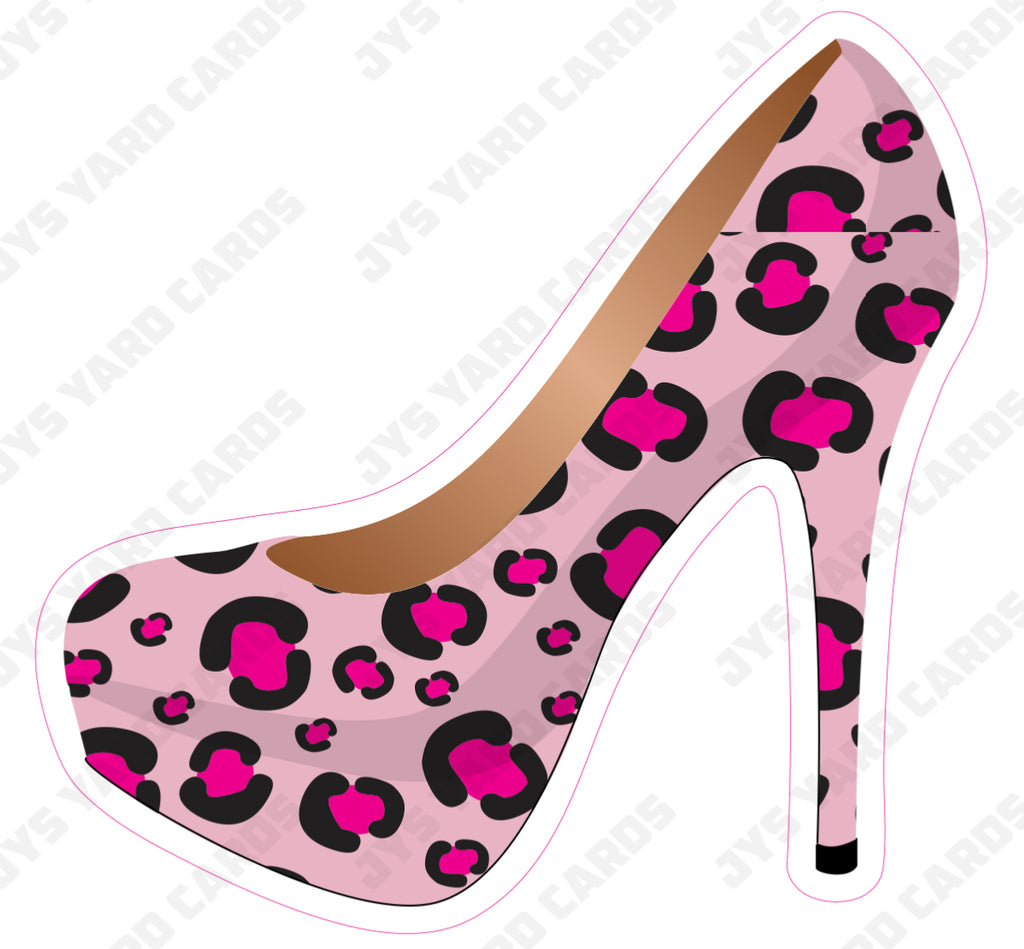 PINK LEOPARD: SHOES - Yard Card Signs by JYS International