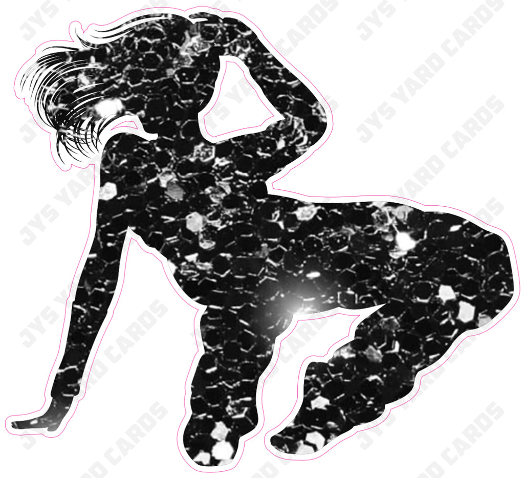 DANCER BLACK 4 - Yard Card Signs by JYS International