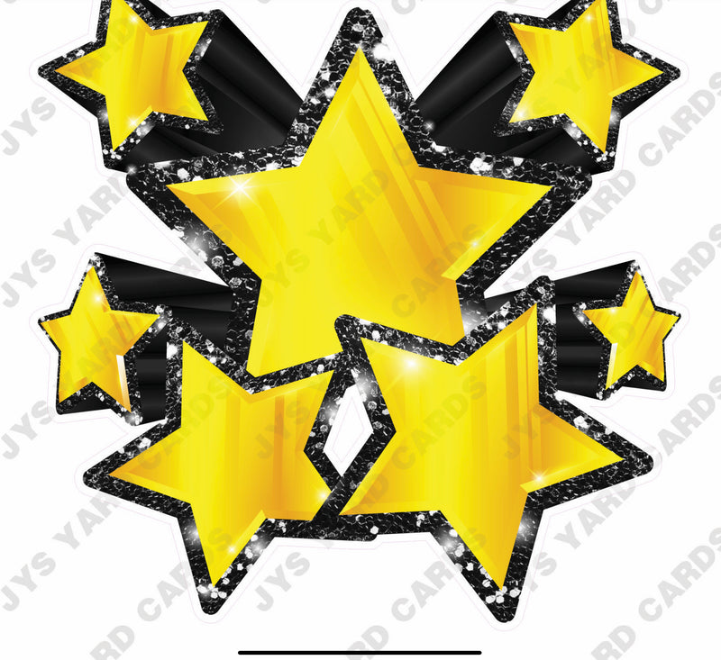 SHOOTING STARS: YELLOW AND BLACK - Yard Card Signs by JYS International