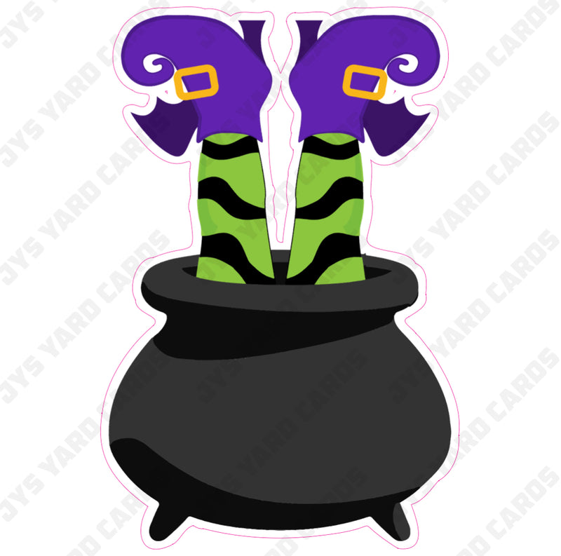 WITCH FEET IN CAULDRON 3 - Yard Card Signs by JYS International