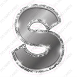 Single Letters: 18” Bouncy Metallic Silver - Yard Card Signs by JYS International