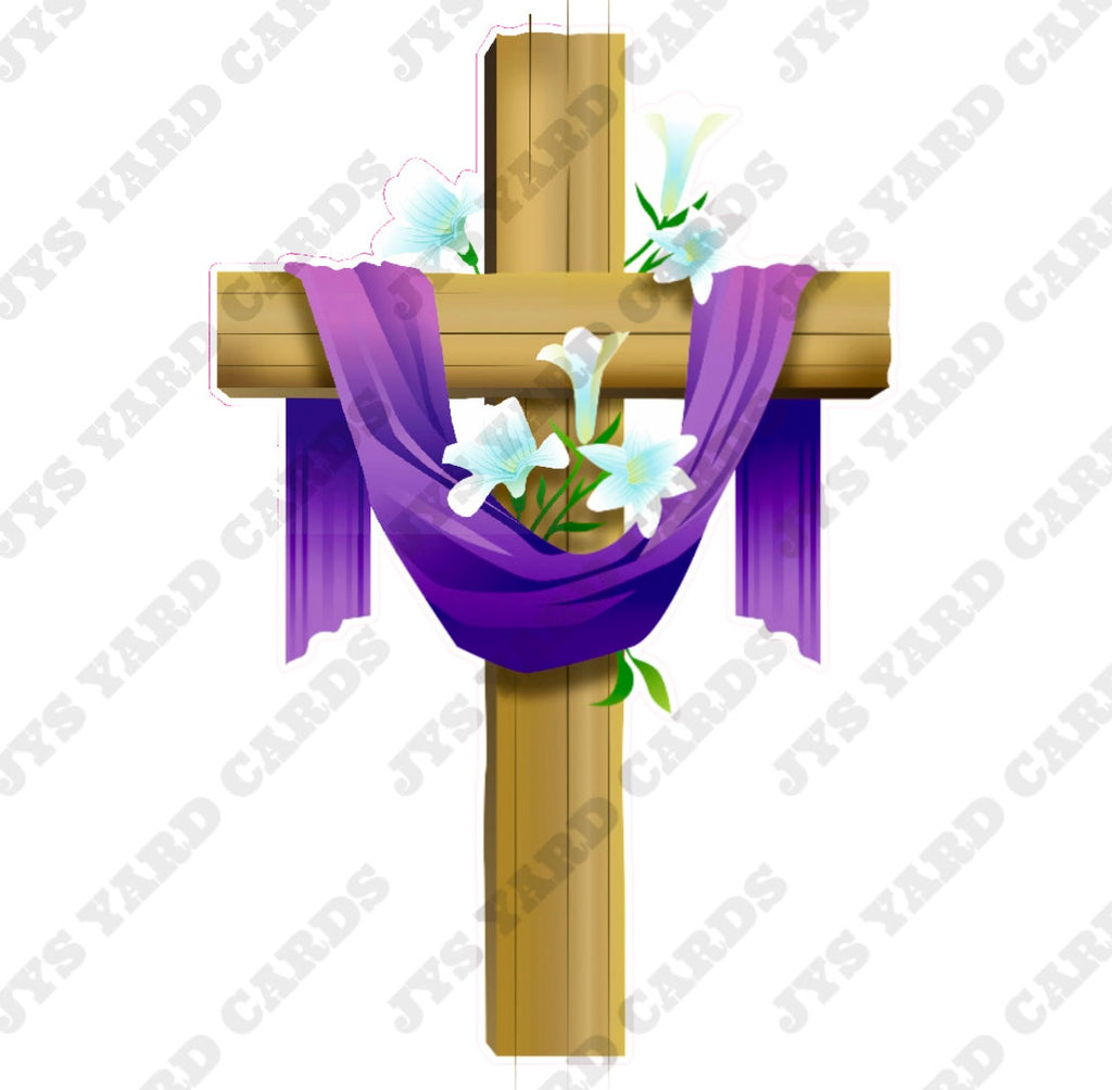 RESURRECTION CROSS - Yard Card Signs by JYS International