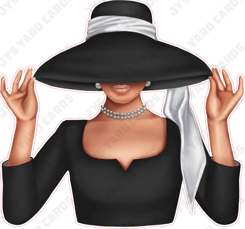 LIGHT WOMAN WITH HAT: BLACK - Yard Card Signs by JYS International