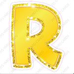 Single Letters: 12” Bouncy Metallic Yellow - Yard Card Signs by JYS International