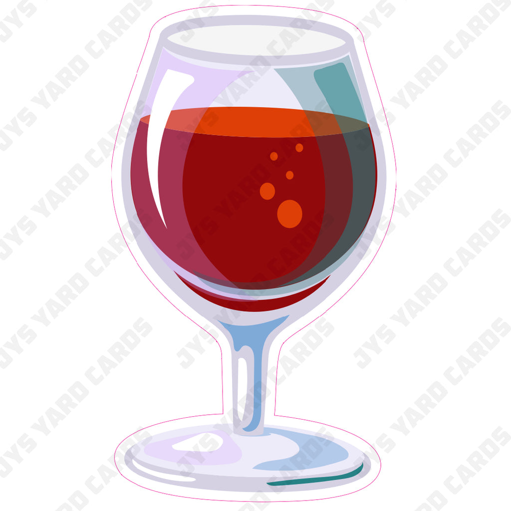 GLASS OF WINE - Yard Card Signs by JYS International