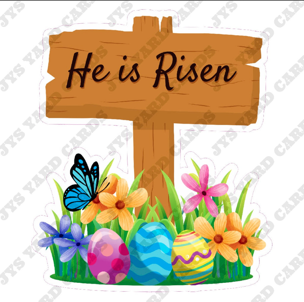 HE IS RISEN 5 - Yard Card Signs by JYS International