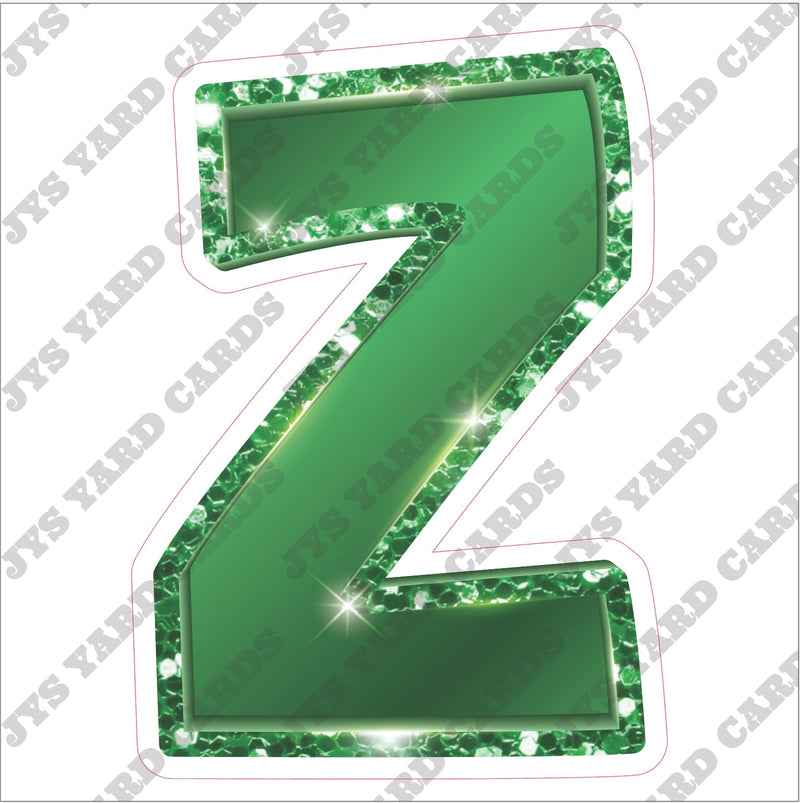 Single Letters: 23” Bouncy Metallic Green - Yard Card Signs by JYS International