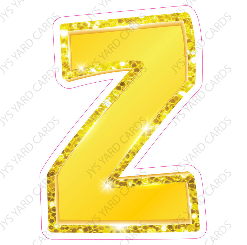 Single Letters: 23” Bouncy Metallic Yellow - Yard Card Signs by JYS International