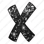 Single Letters: 23” Bouncy Glitter Black - Yard Card Signs by JYS International