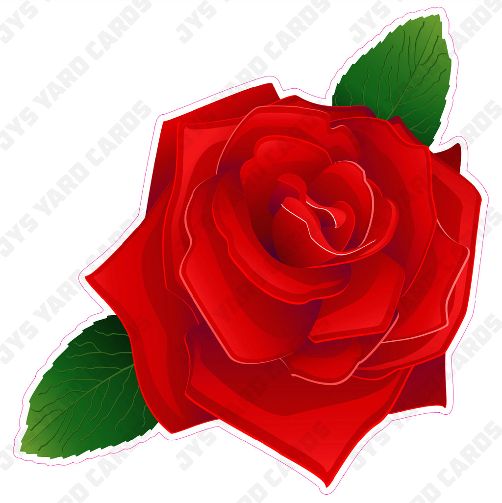 FLOWER: ROSE RED - Yard Card Signs by JYS International