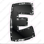 Single Letters: 18” Bouncy Metallic Black - Yard Card Signs by JYS International