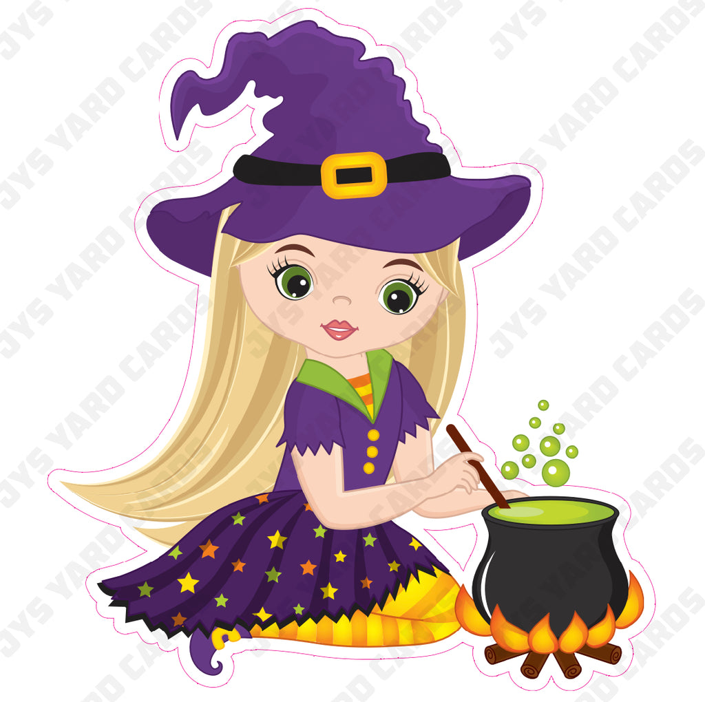 WITCH GIRL COOKING - Yard Card Signs by JYS International