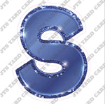 Single Letters: 23” Bouncy Glitter Metallic Navy Blue - Yard Card Signs by JYS International