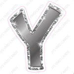 Single Letters: 23” Bouncy Metallic Silver - Yard Card Signs by JYS International