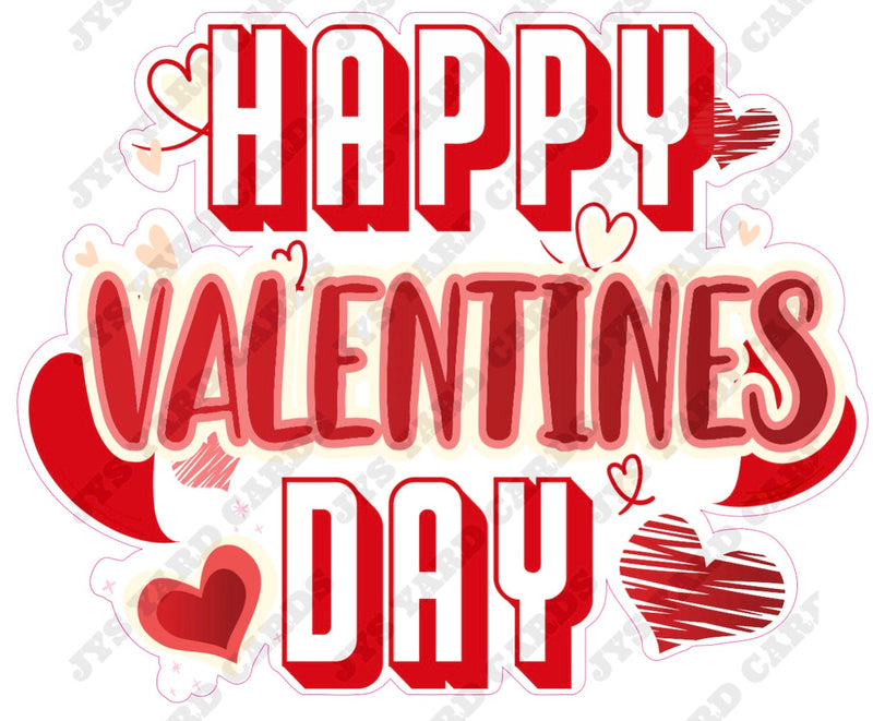 HAPPY VALENTINES DAY: RED - Yard Card Signs by JYS International