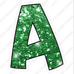 Single Letters: 23” Bouncy Glitter Green - Yard Card Signs by JYS International