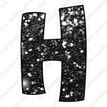 Single Letters: 18” Bouncy Glitter Black - Yard Card Signs by JYS International