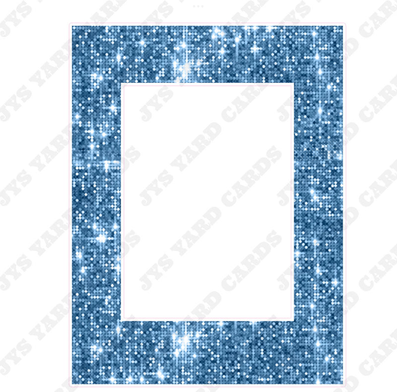 SEQUIN HBD PHOTO FRAME: BABY BLUE - Yard Card Signs by JYS International