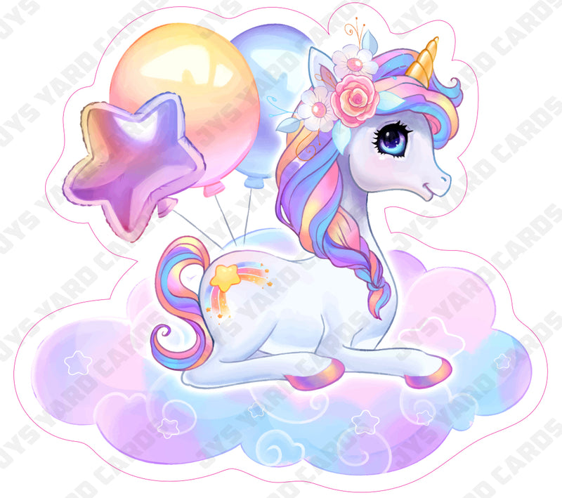 UNICORN SKIES BALLOONS - Yard Card Signs by JYS International