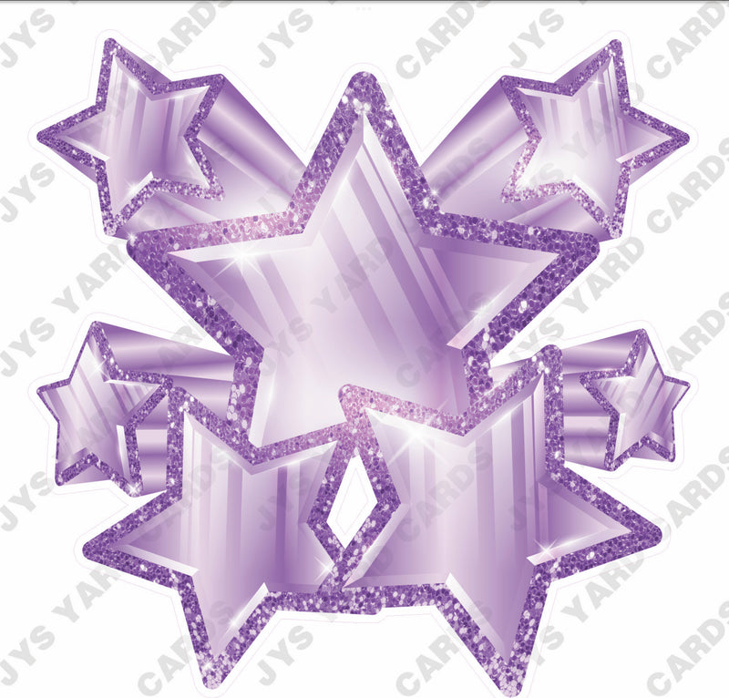 SHOOTING STARS: LIGHT PURPLE - Yard Card Signs by JYS International