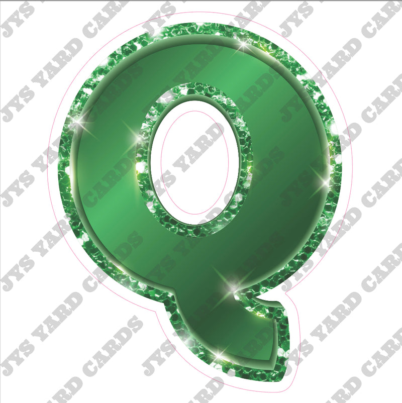 Single Letters: 12” Bouncy Metallic Green - Yard Card Signs by JYS International