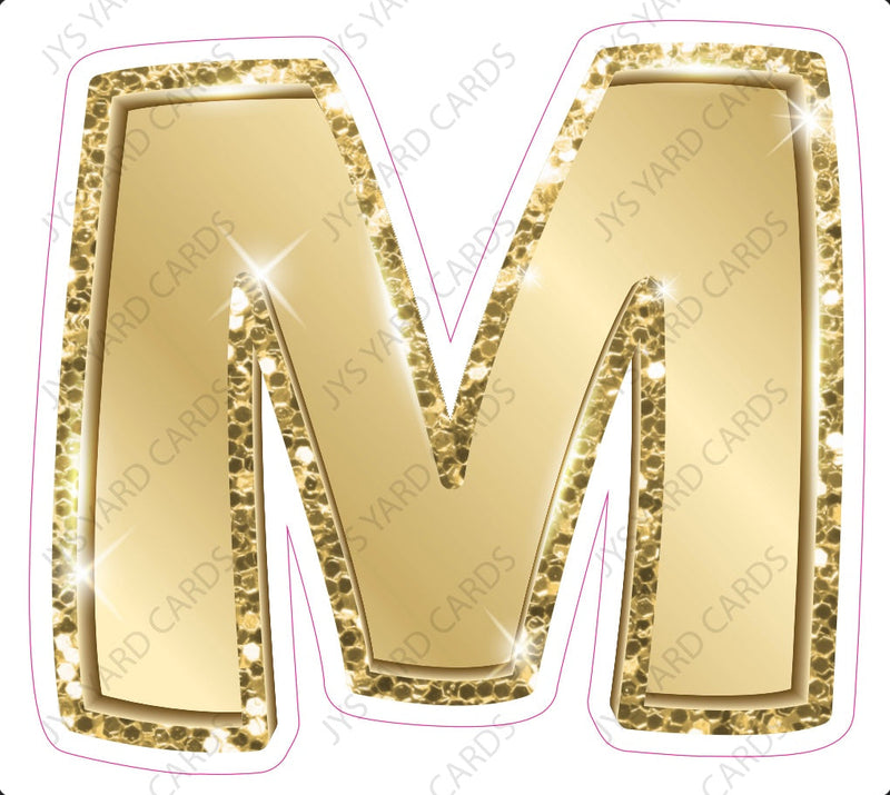 Single Letters: 23” Bouncy Metallic Gold - Yard Card Signs by JYS International