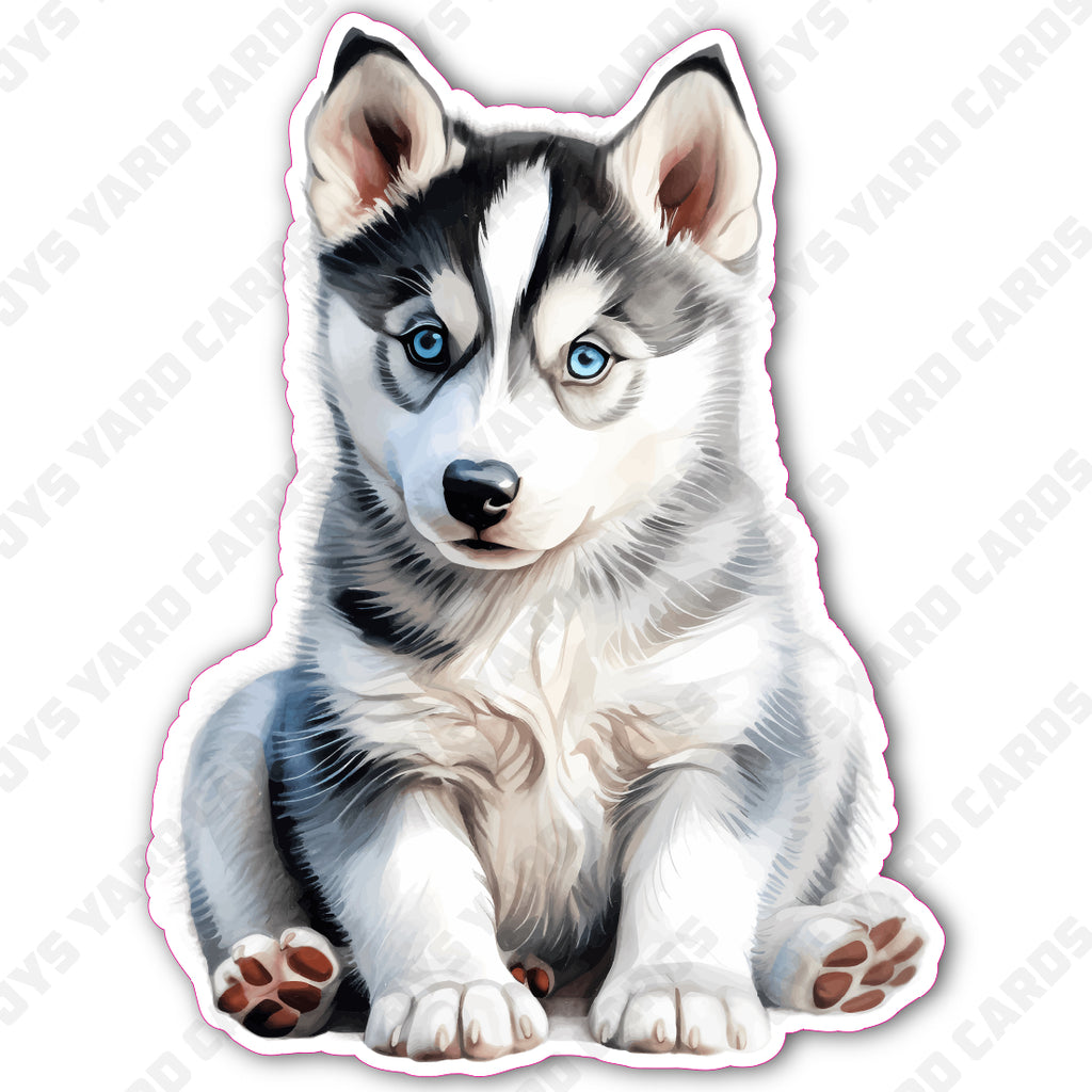 CUTE PUPPY: HUSKY 1 - Yard Card Signs by JYS International