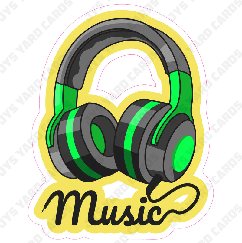 HEADPHONE MUSIC - Yard Card Signs by JYS International