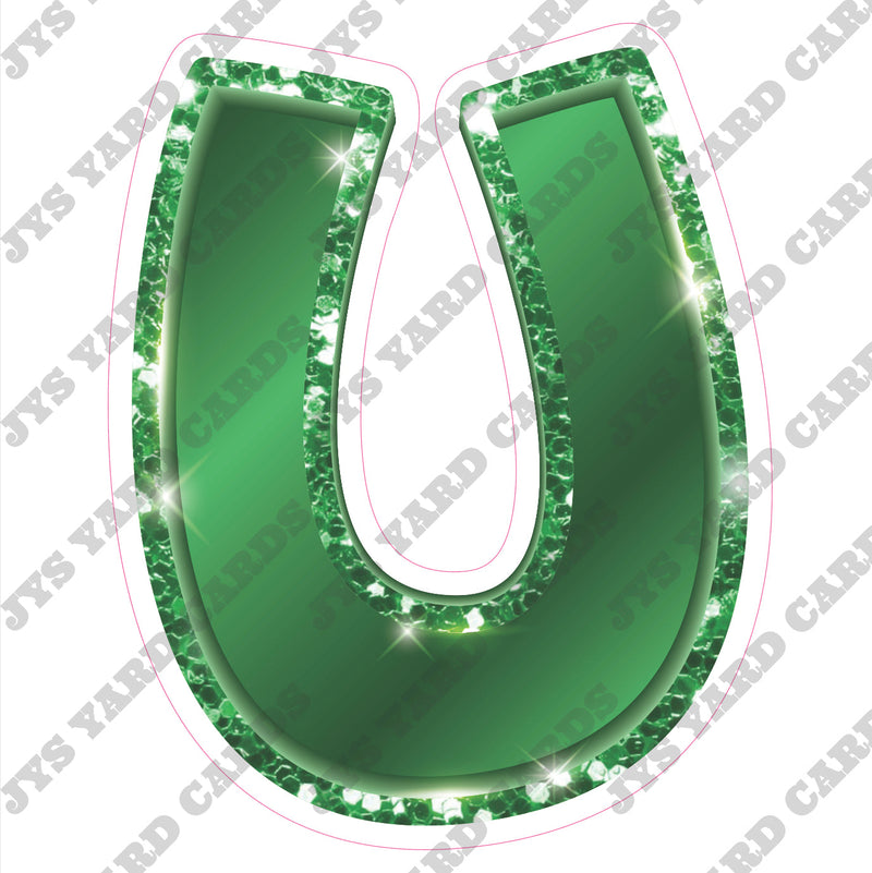 Single Letters: 18” Bouncy Metallic Green - Yard Card Signs by JYS International