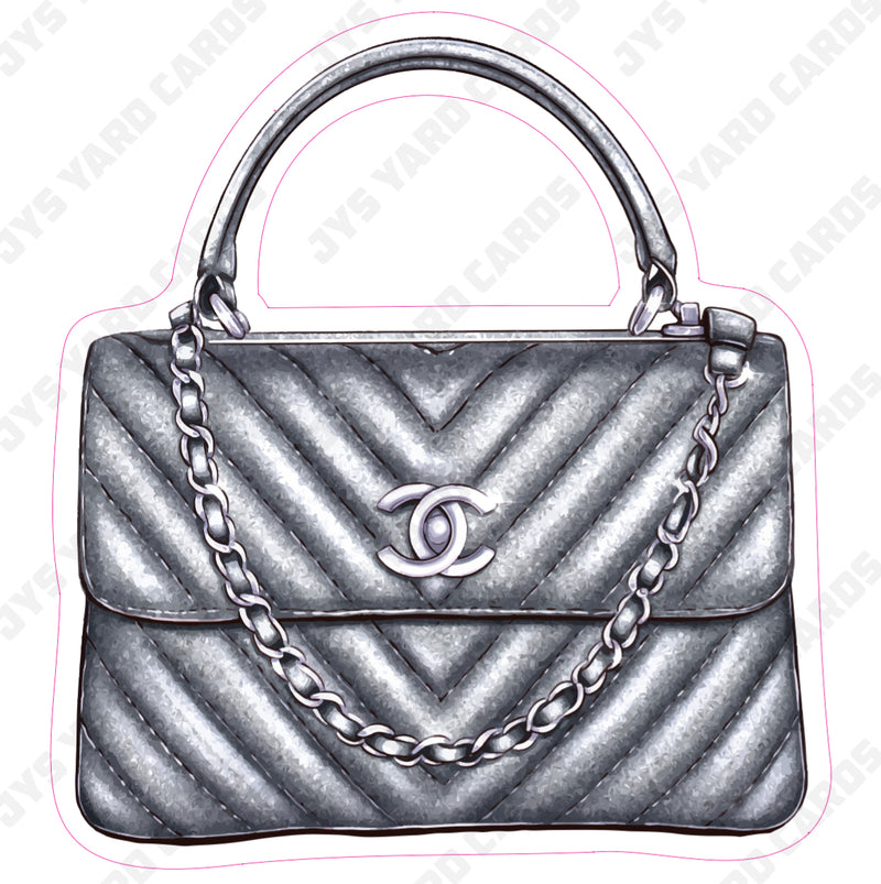 CHANEL BAG: SILVER - Yard Card Signs by JYS International