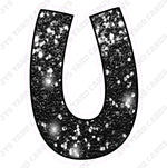 Single Letters: 18” Bouncy Glitter Black - Yard Card Signs by JYS International