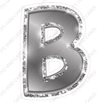 Single Letters: 12” Bouncy Metallic Silver - Yard Card Signs by JYS International