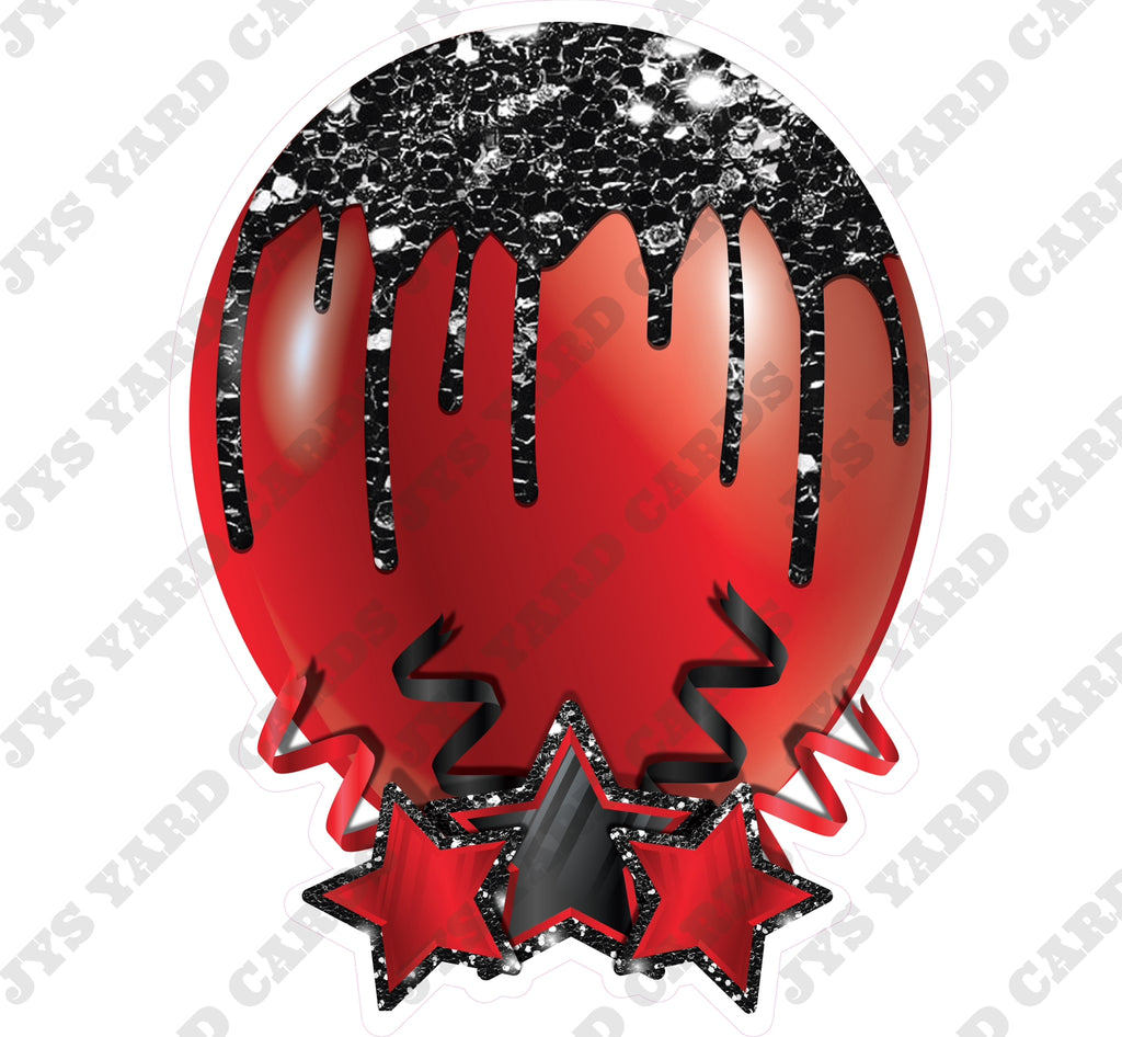 INDIVIDUAL BALLOON: BLACK AND RED - Yard Card Signs by JYS International