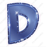 Single Letters: 18” Bouncy Glitter Metallic Navy Blue - Yard Card Signs by JYS International