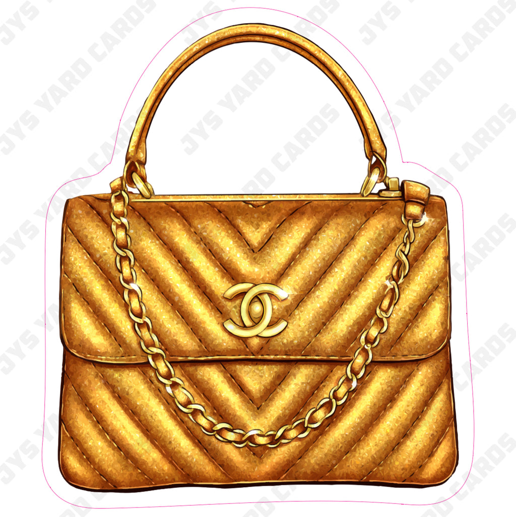 CHANEL BAG: GOLD - Yard Card Signs by JYS International