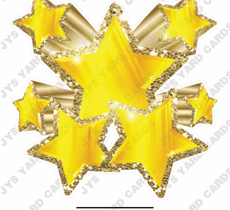 SHOOTING STARS: YELLOW AND GOLD - Yard Card Signs by JYS International