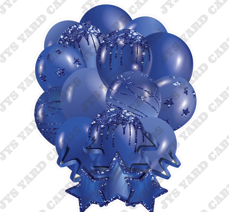 SINGLE JAZZY SOLID BALLOON: BLUE - Yard Card Signs by JYS International