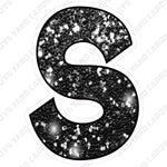 Single Letters: 23” Bouncy Glitter Black - Yard Card Signs by JYS International